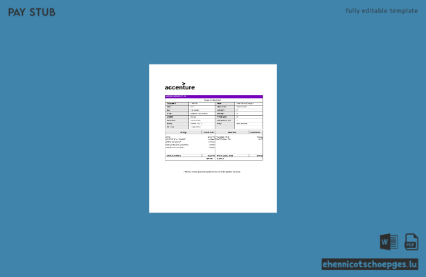Accenture Solutions Gehaltsabrechnungsbeispiel (Vorschau)